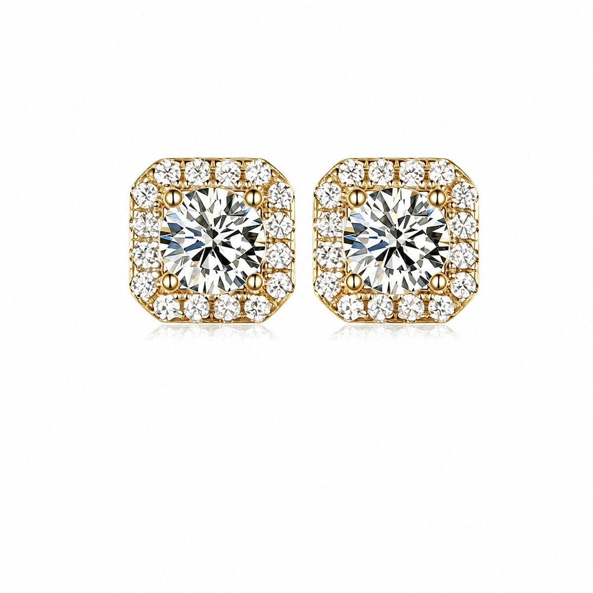 Frame Moissanite Stud Earrings view 2