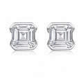 Asscher Moissanite Stud Earrings