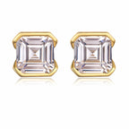 Asscher Moissanite Stud Earrings view 2