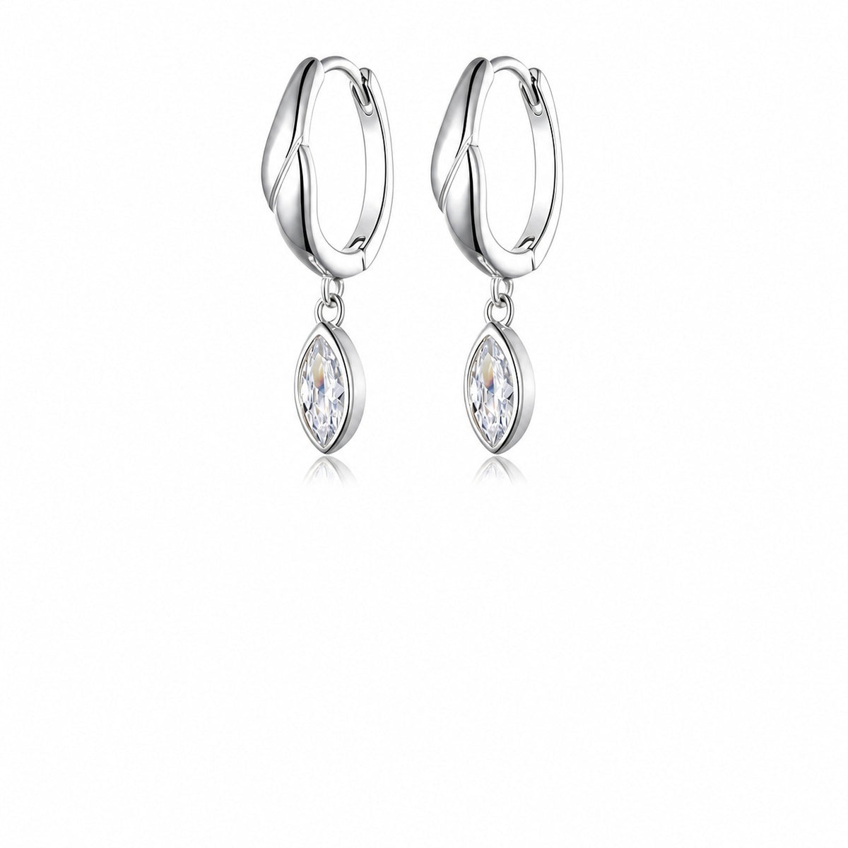 Flame Moissanite Drop Earrings