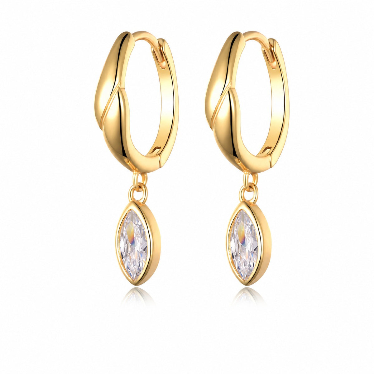 Flame Moissanite Drop Earrings view 2