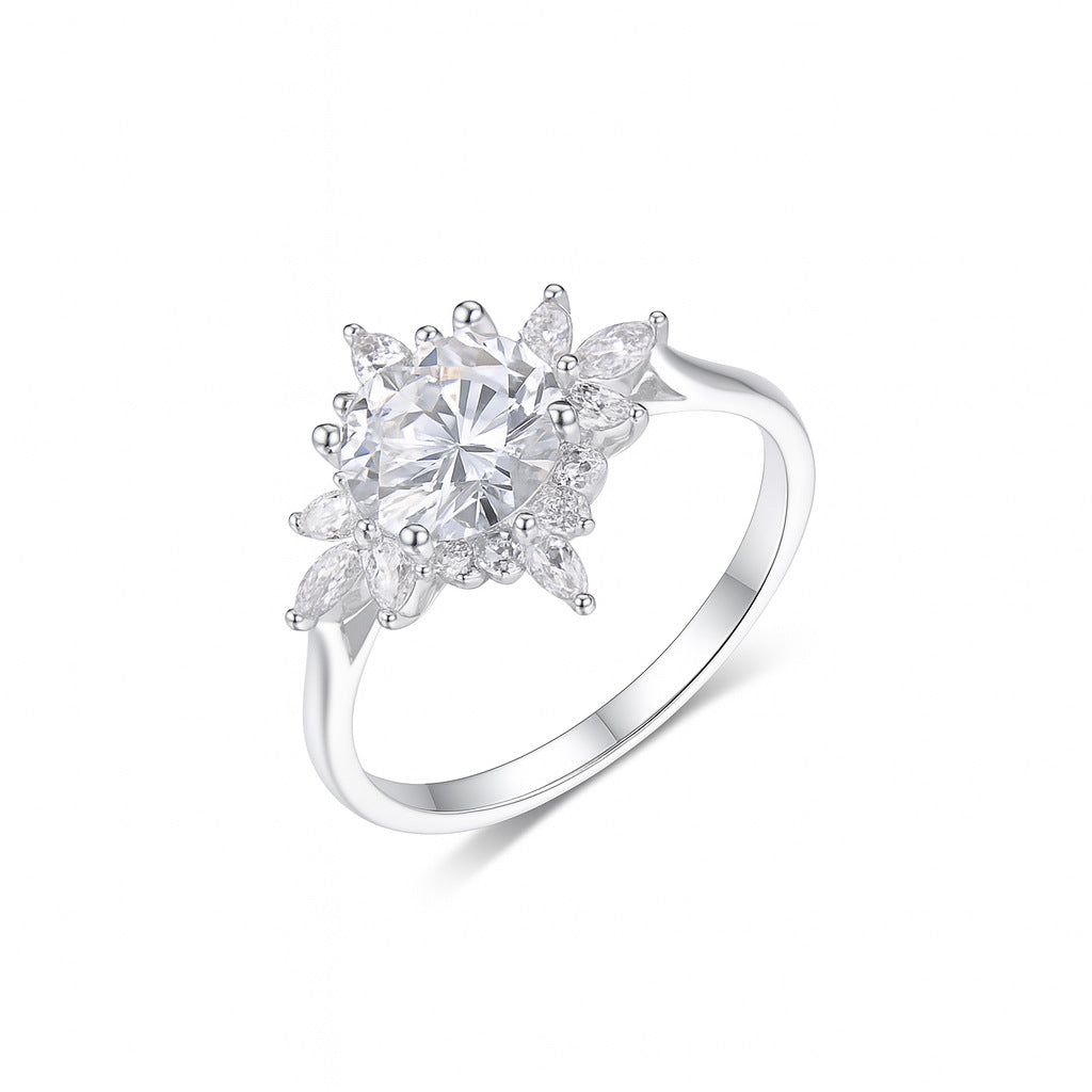 Sunflower Moissanite Ring