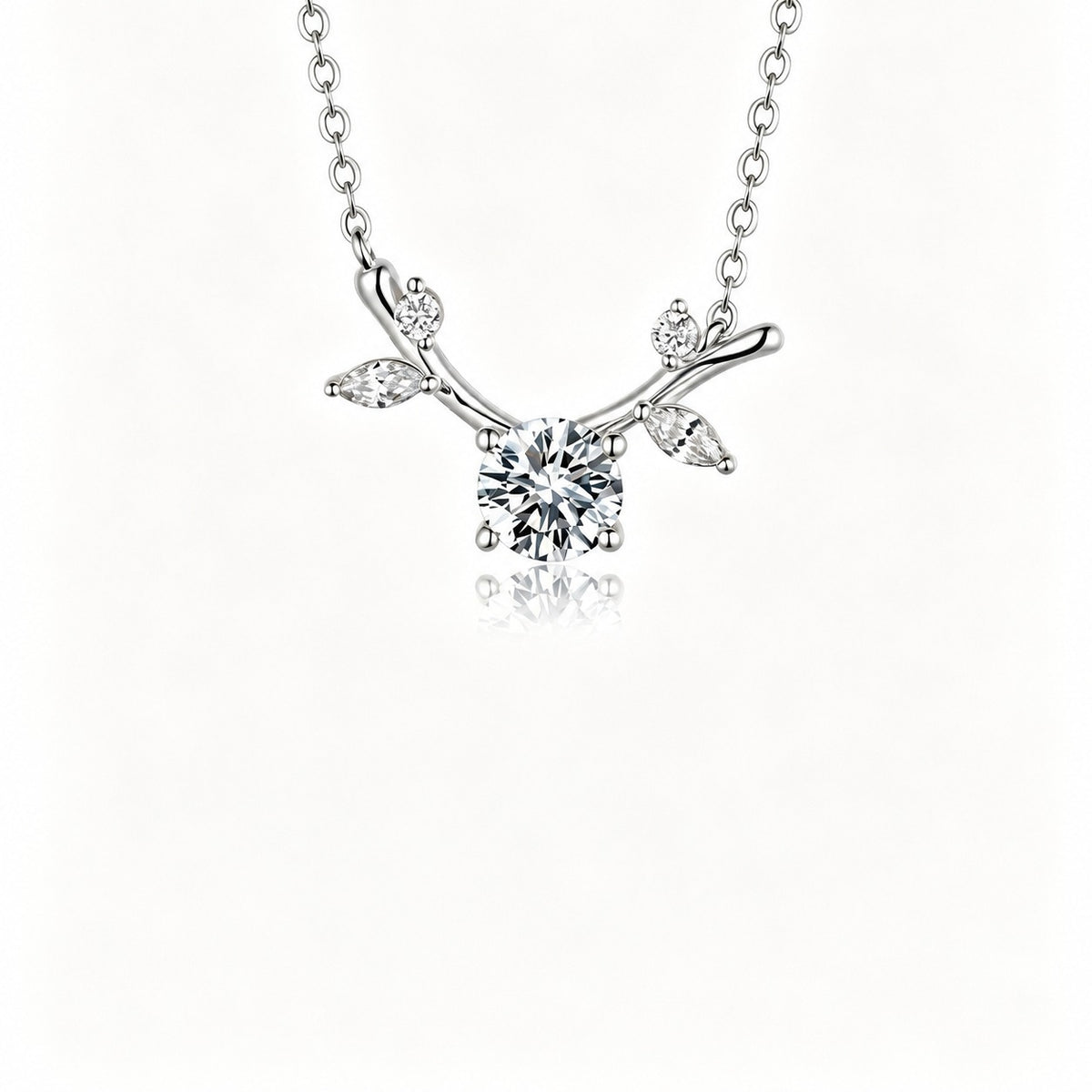 Antler Moissanite Pendant Necklace