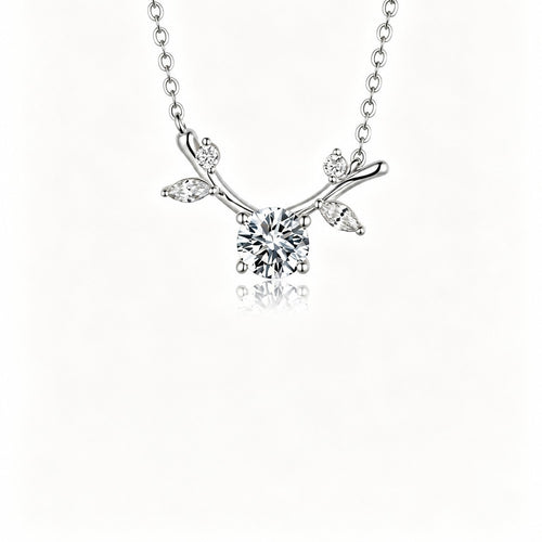 Antler Moissanite Pendant Necklace