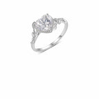 Heart Vine Moissanite Ring