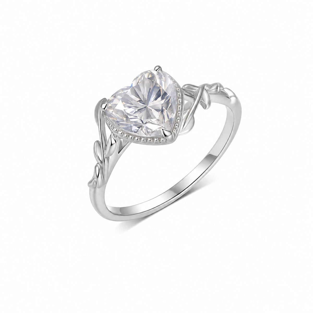 Heart Vine Moissanite Ring view 2