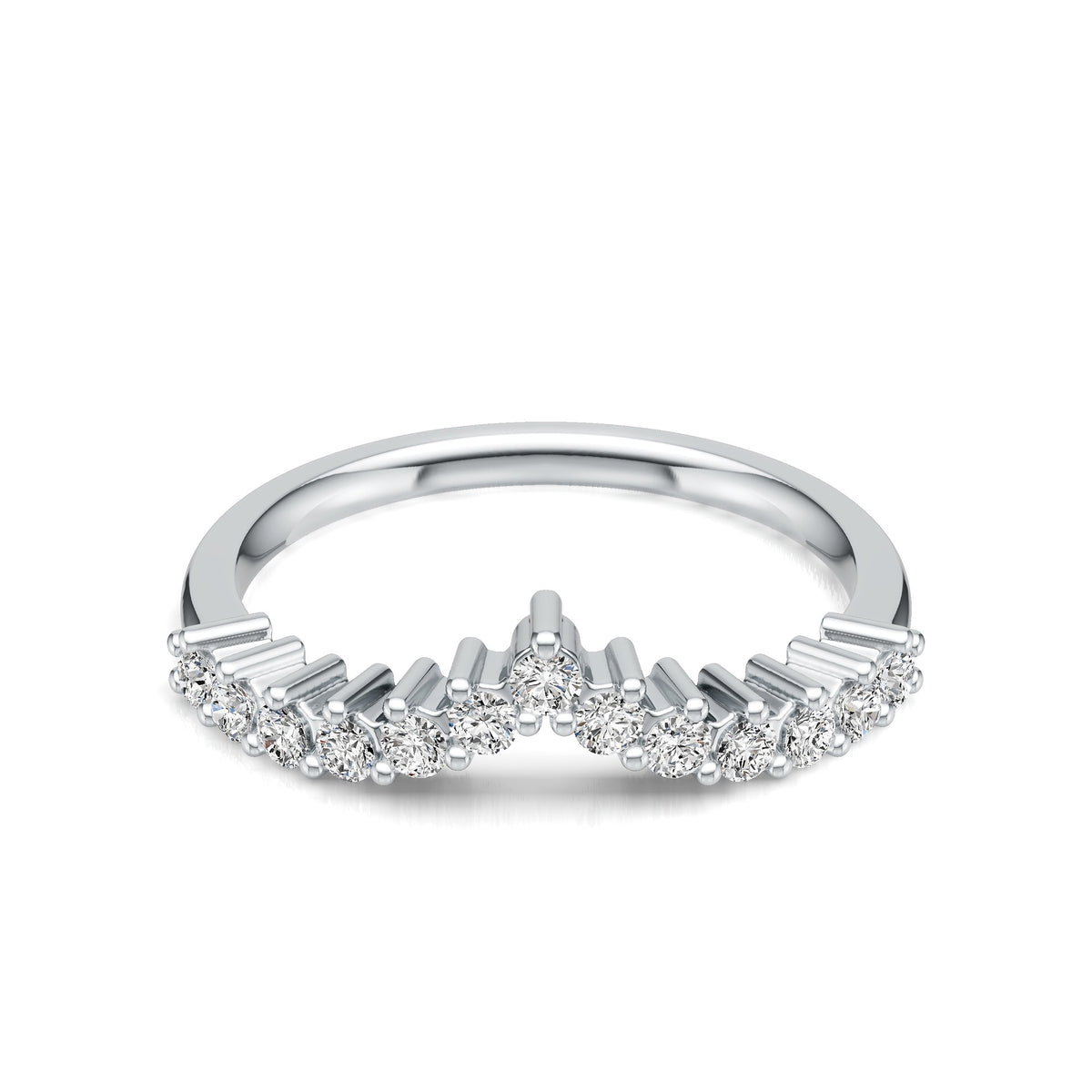 Chevron Moissanite Ring