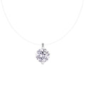 Floating Solitaire Moissanite Pendant Necklace
