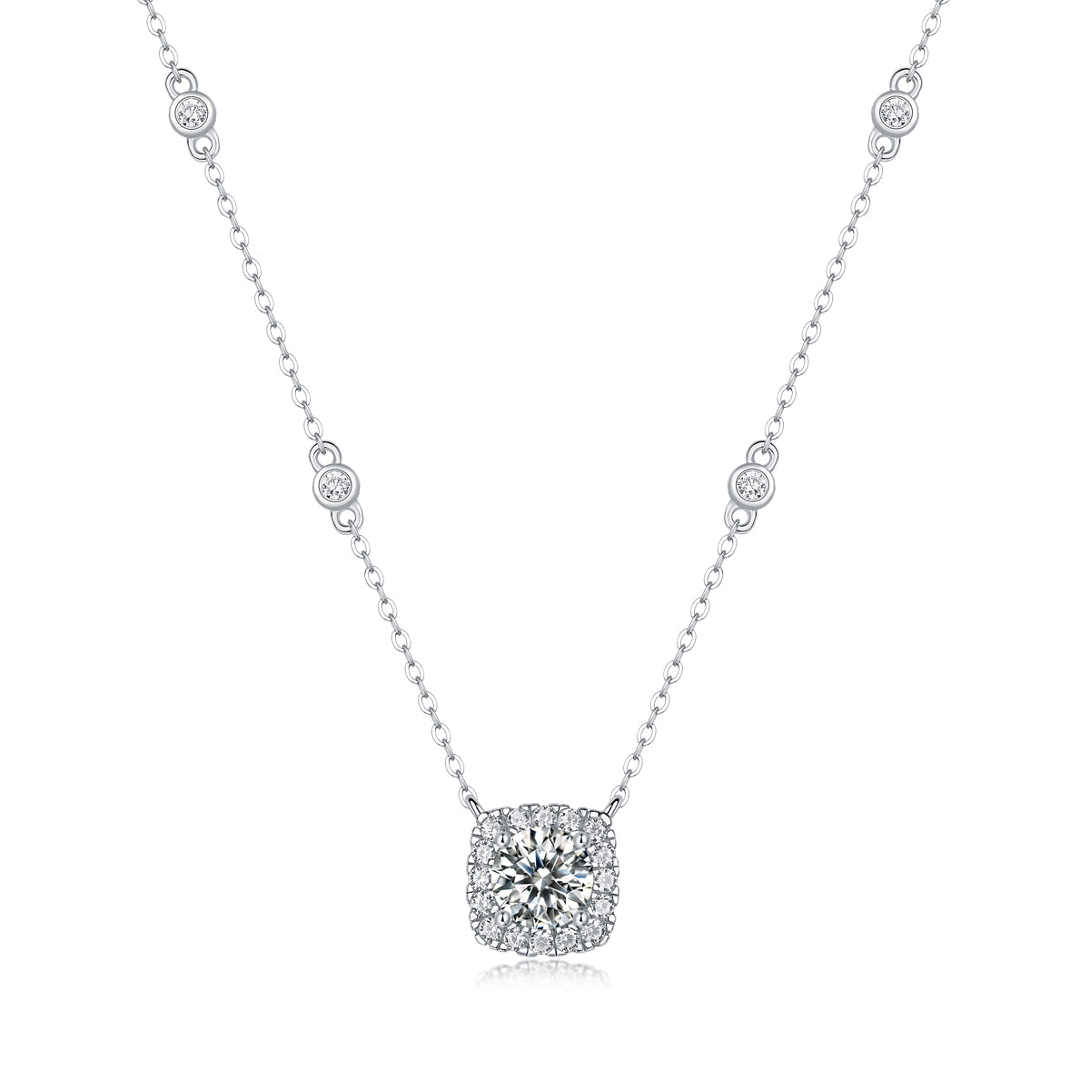 Crown Moissanite Pendant Necklace