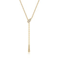 Lariat Gold Moissanite Necklace