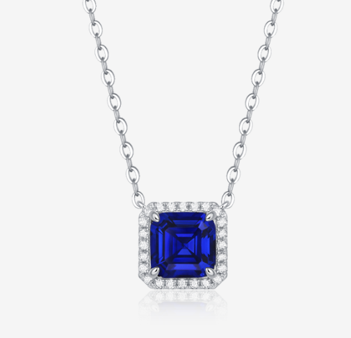 Portrait Lab-Grown Gemstone Necklace view 2