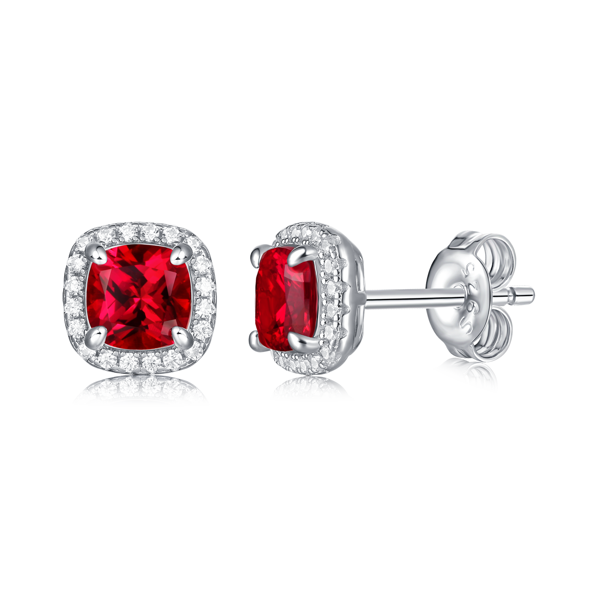 Regal Lab-Grown Gemstone Stud Earrings