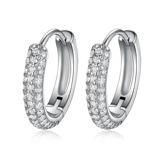 Huggie Moissanite Hoop Earrings