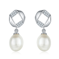 Knot Freshwater Pearl Drop Earrings