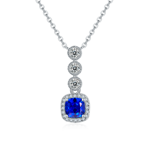 Azure Lab-Grown Sapphire Necklace