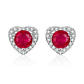 Sweetheart Lab-Grown Gemstone Stud Earrings