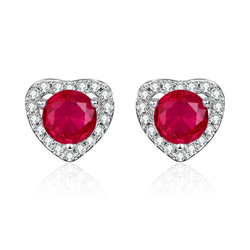 Sweetheart Lab-Grown Gemstone Stud Earrings