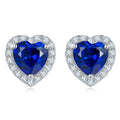 Sweetheart Lab-Grown Sapphire Stud Earrings
