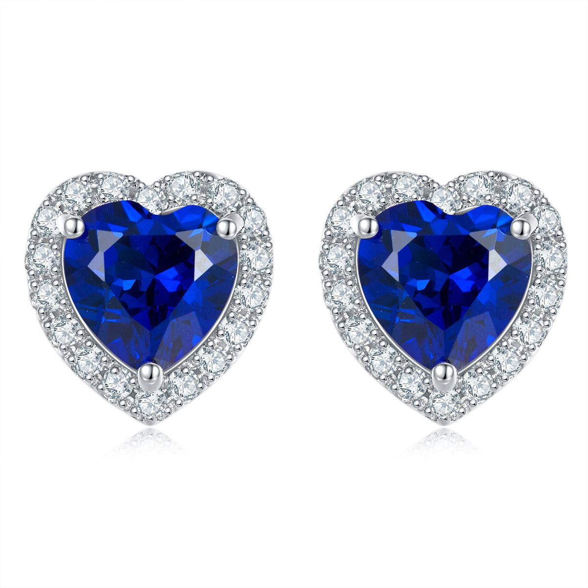 Sweetheart Lab-Grown Sapphire Stud Earrings