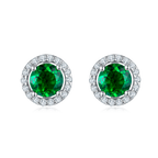 Fern Green Moissanite Stud Earrings
