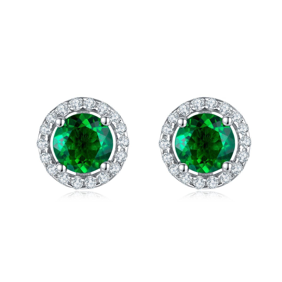 Fern Green Moissanite Stud Earrings