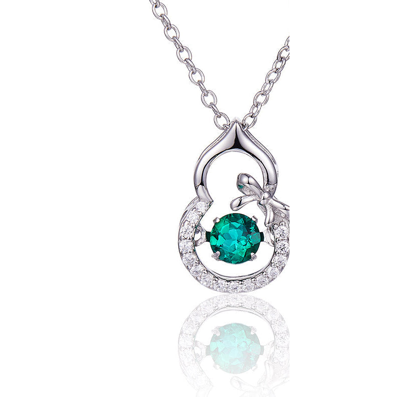 The Floral Teardrop — Lab-Grown Emerald Pendant Necklace