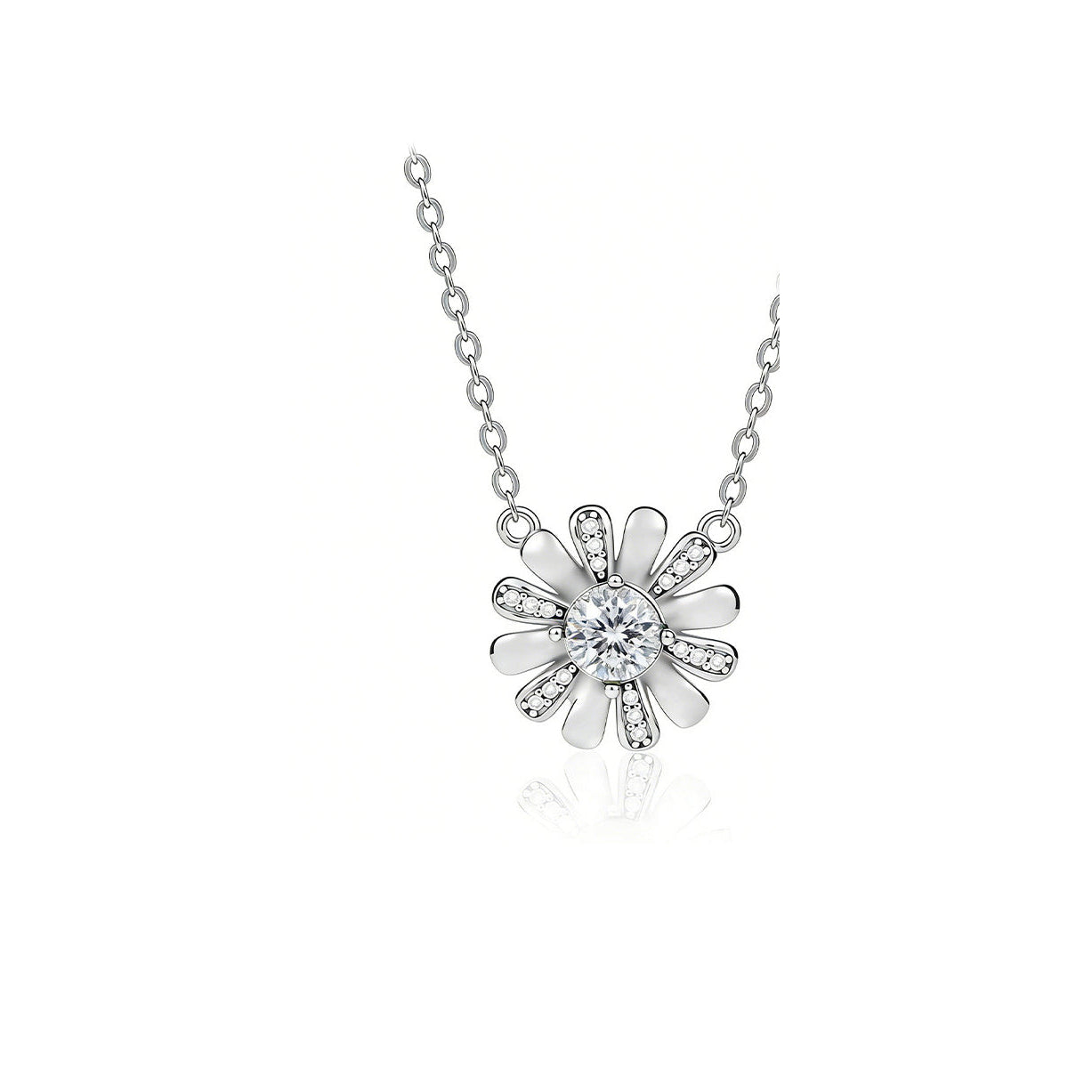 The Daisy Halo — Moissanite Pendant Necklace