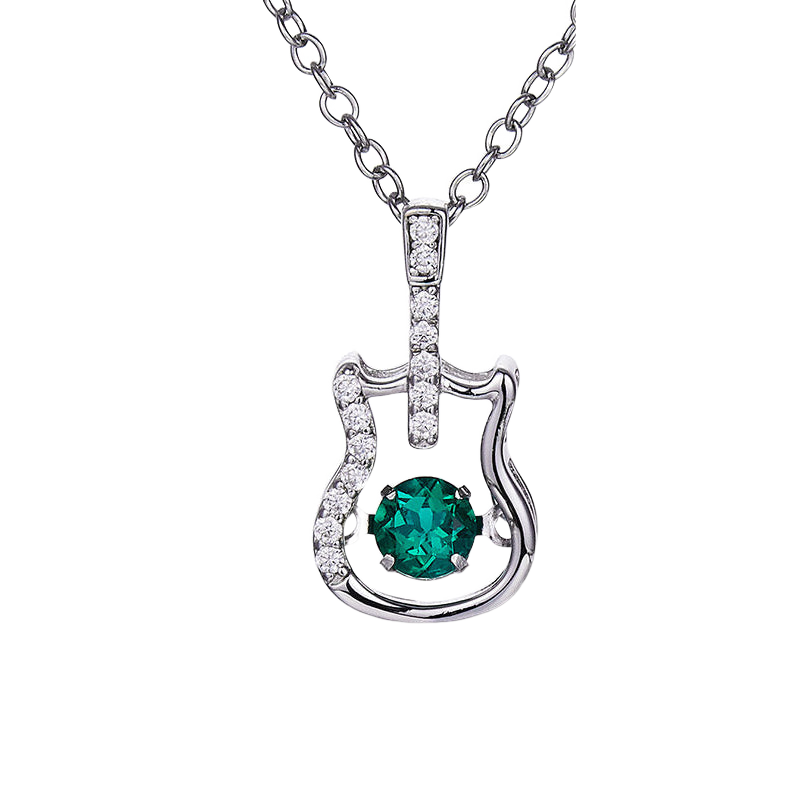 The Cat — Lab-Grown Emerald Pendant Necklace