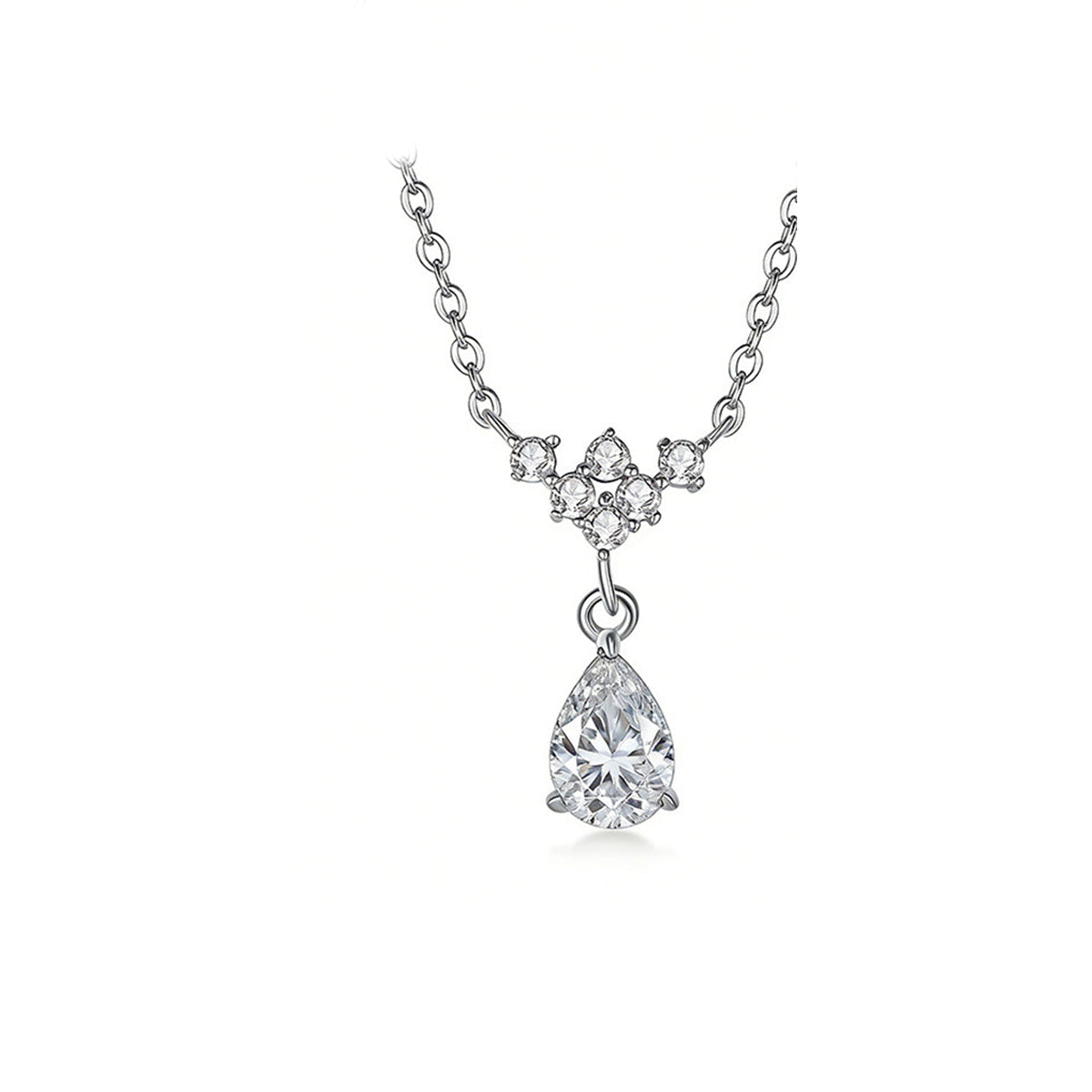 The Floral Drop — Moissanite Pendant Necklace