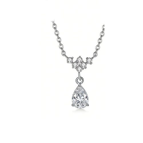 The Floral Drop — Moissanite Pendant Necklace