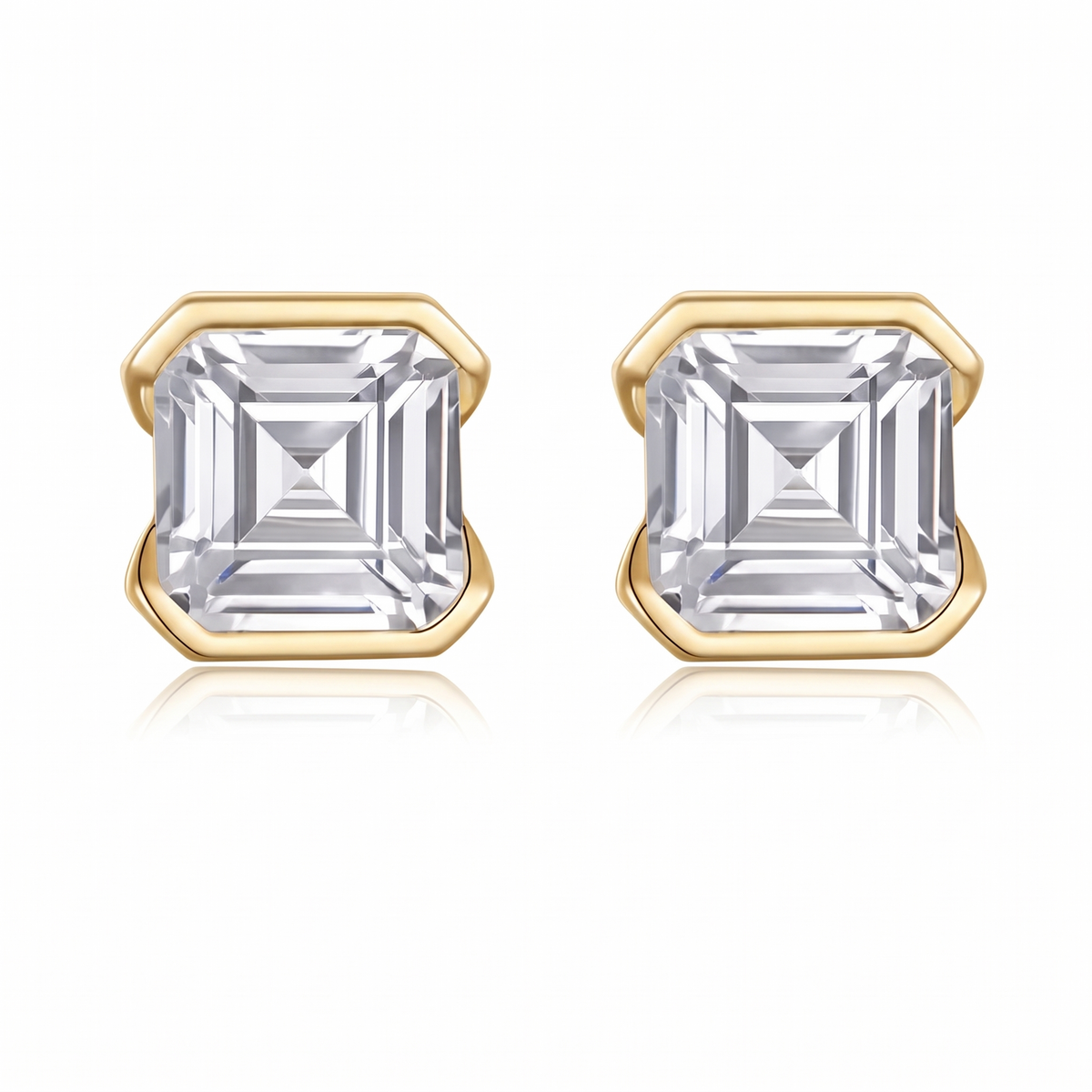 The Square — Moissanite Stud Earrings