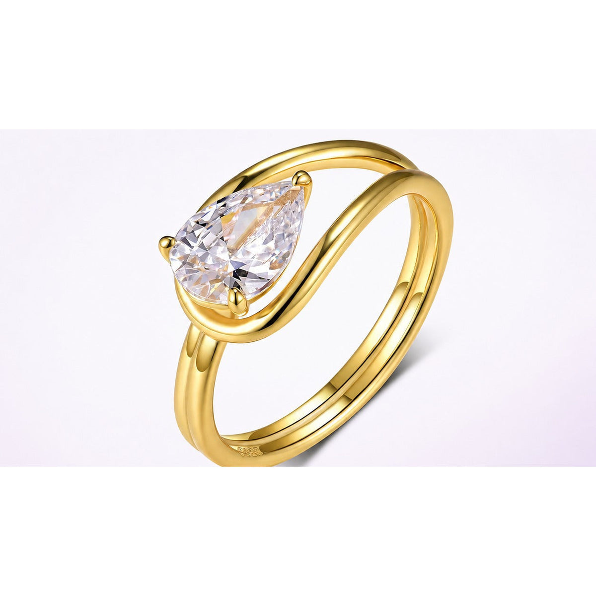 Ribbon Moissanite Ring view 9