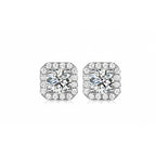 Frame Moissanite Stud Earrings view 5