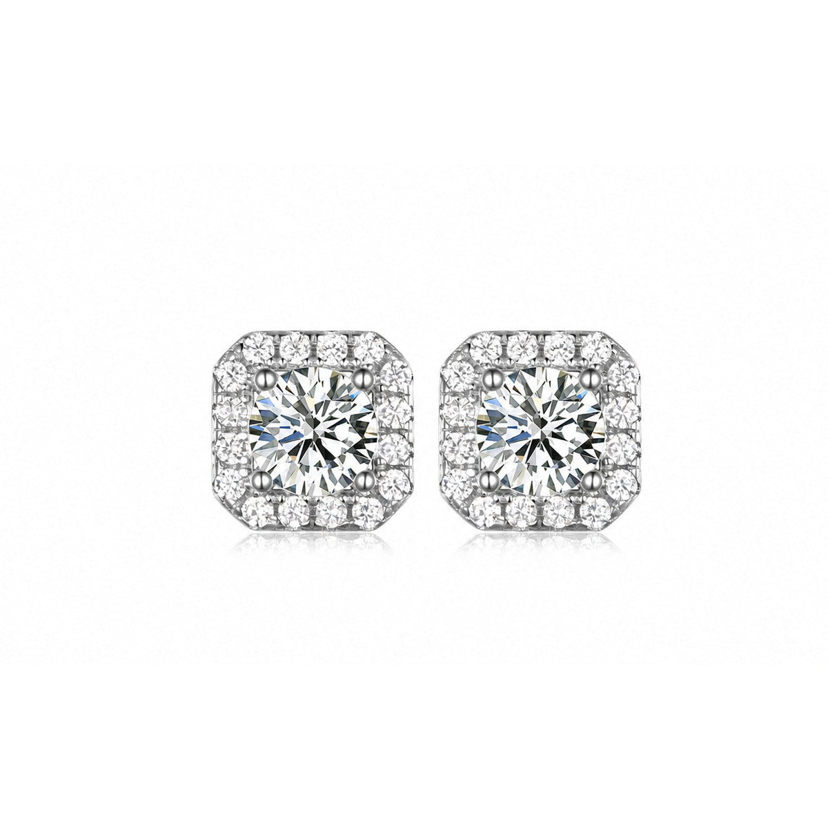 Frame Moissanite Stud Earrings view 5