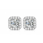 Frame Moissanite Stud Earrings view 7