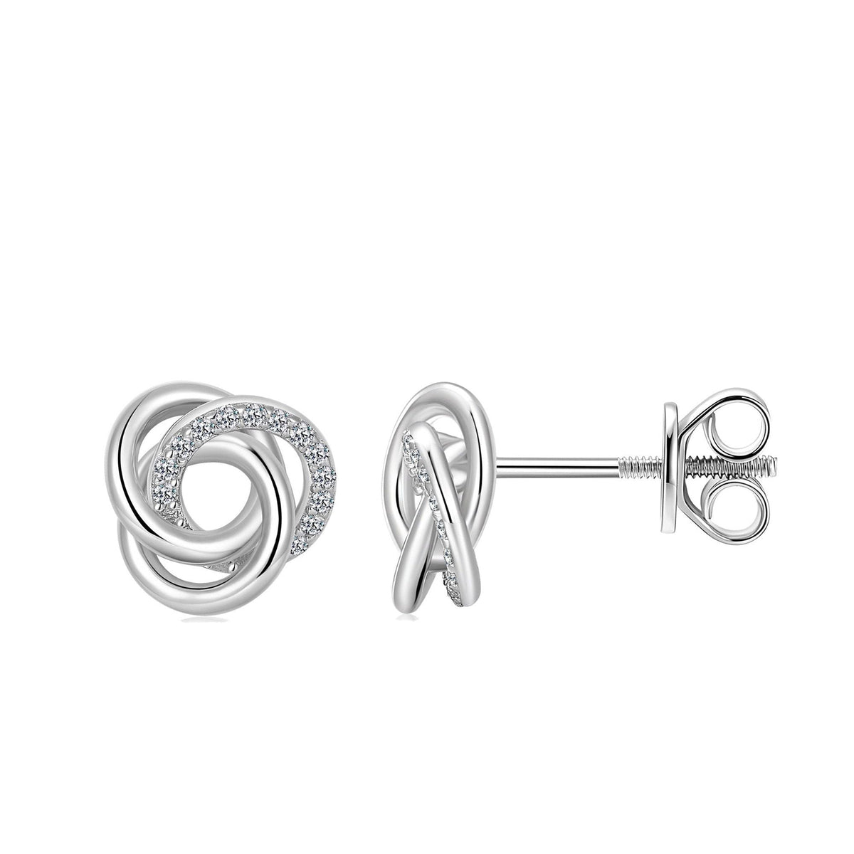 The Twisted Knot — Moissanite Stud Earrings