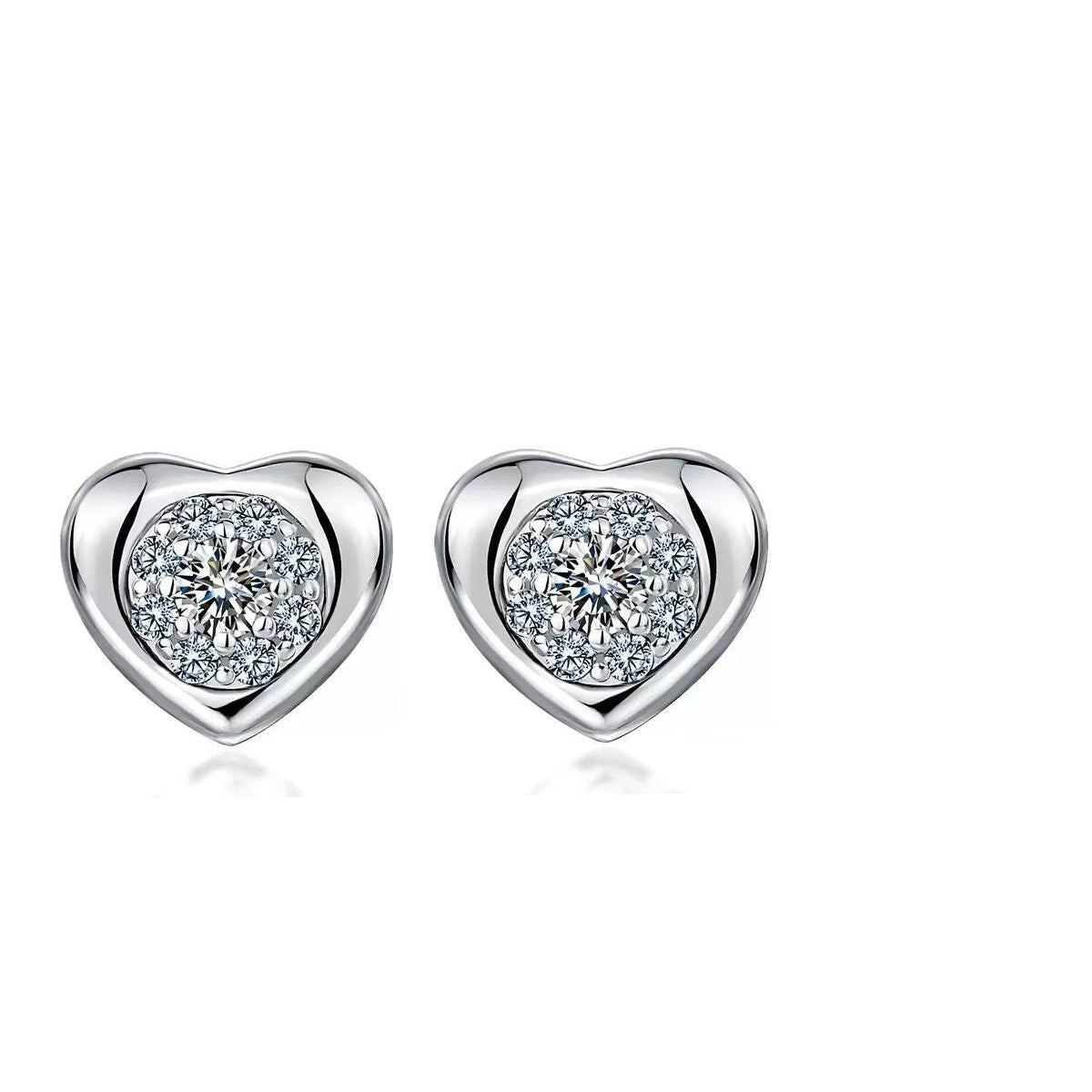 The Heart Cluster — Moissanite Stud Earrings