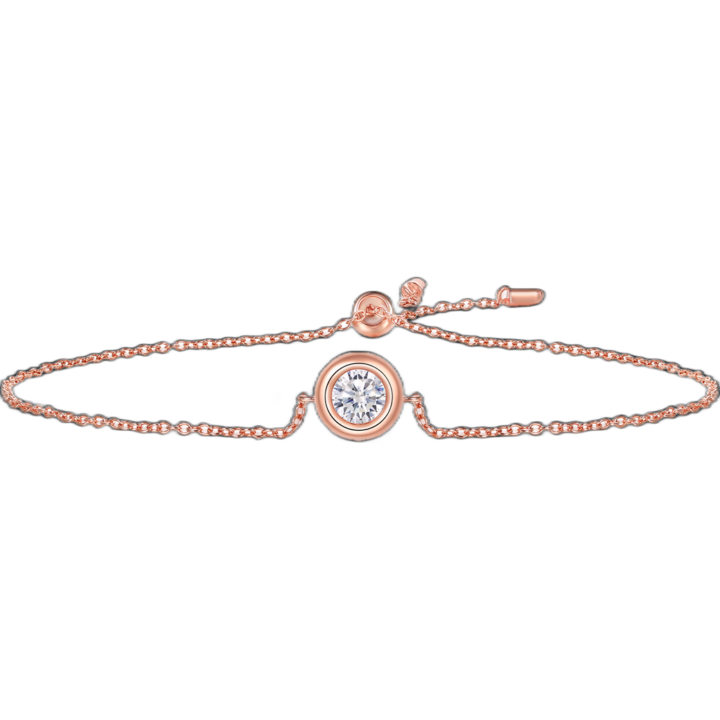 Halo Rose Gold Moissanite Bracelet