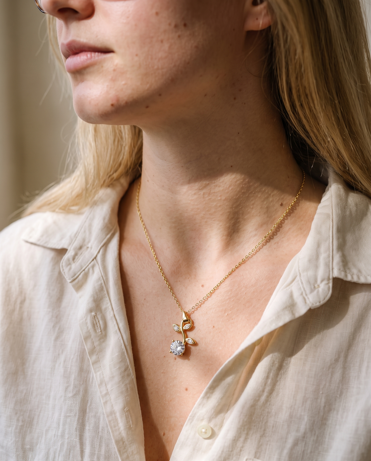 Branch Moissanite Necklace view 2