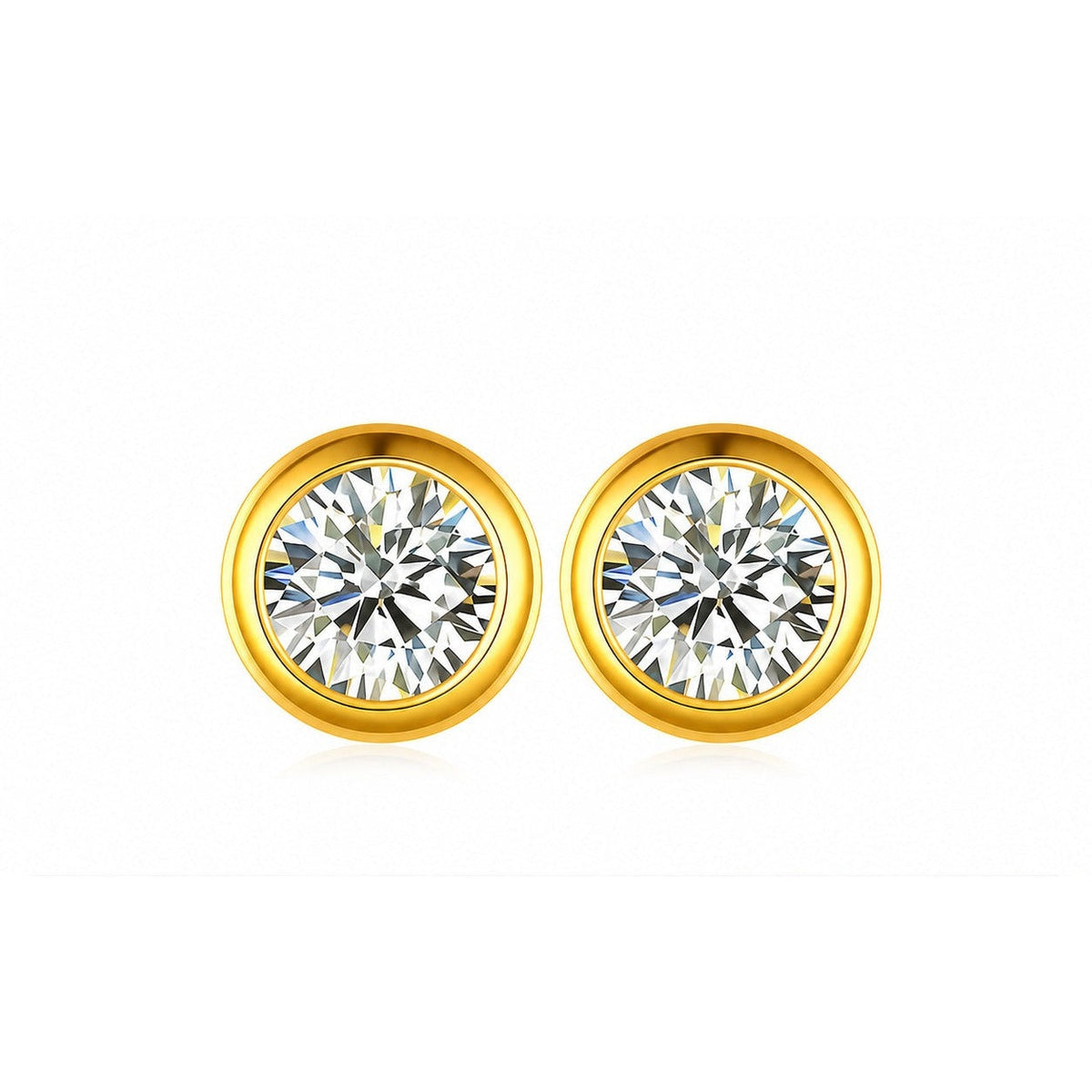 The Bubble moissanite stud earrings, gold plated