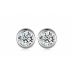 The Bubble moissanite stud earrings in sterling silver