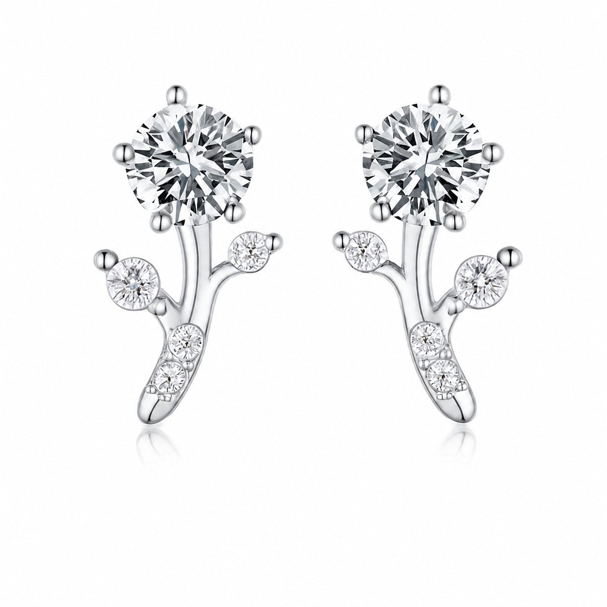 Bud Moissanite Stud Earrings view 2
