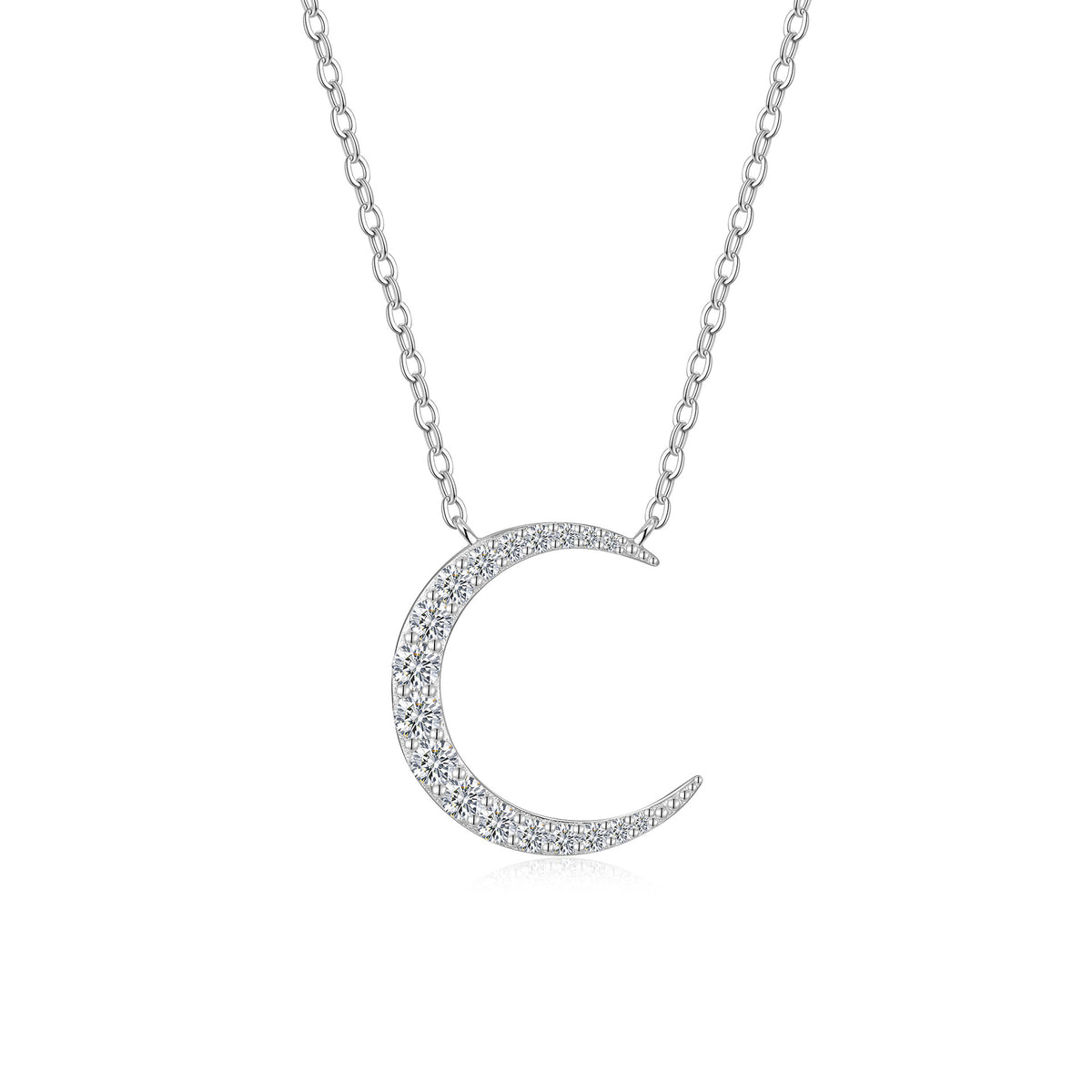 Crescent Moon Moissanite Necklace