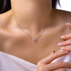 Crescent Moon Moissanite Necklace view 2