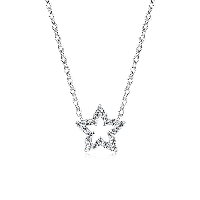 Crescent Moon Moissanite Necklace view 3