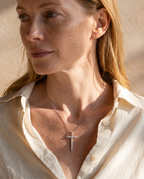 Cross Moissanite Necklace view 4
