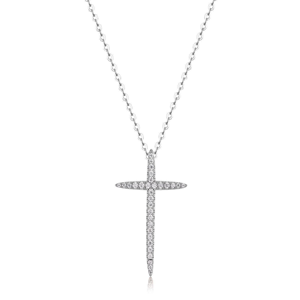 Cross Moissanite Necklace