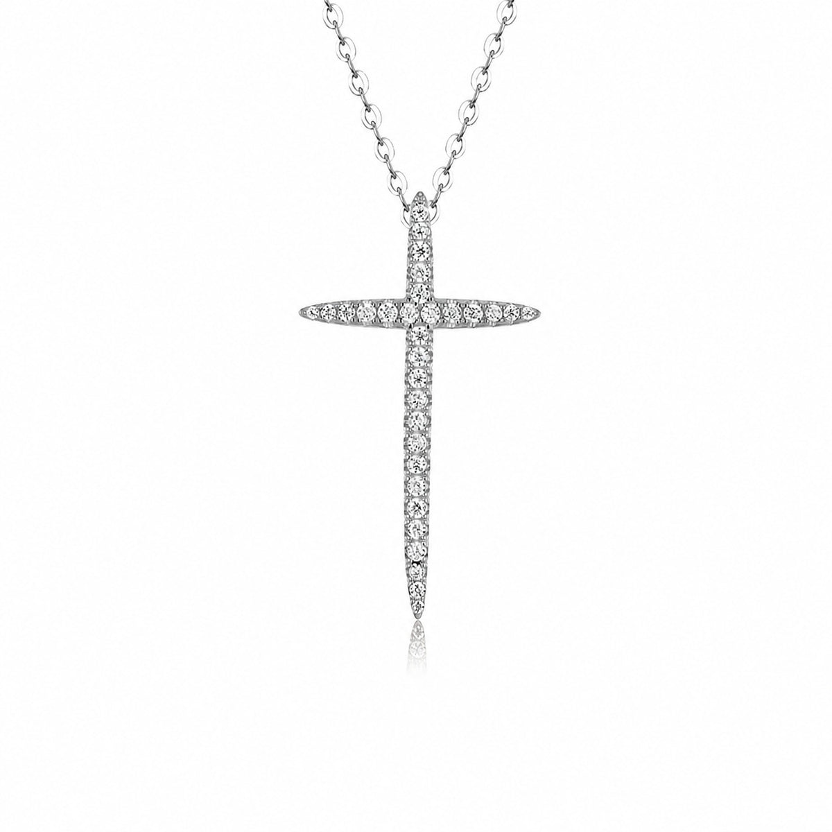 Cross Moissanite Necklace view 2
