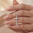 Cross Moissanite Necklace view 3