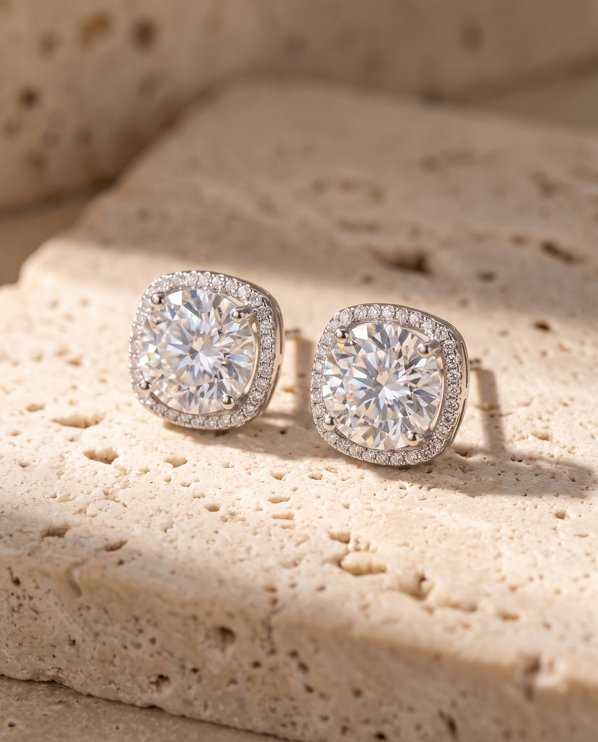 Cushion Moissanite Stud Earrings view 4